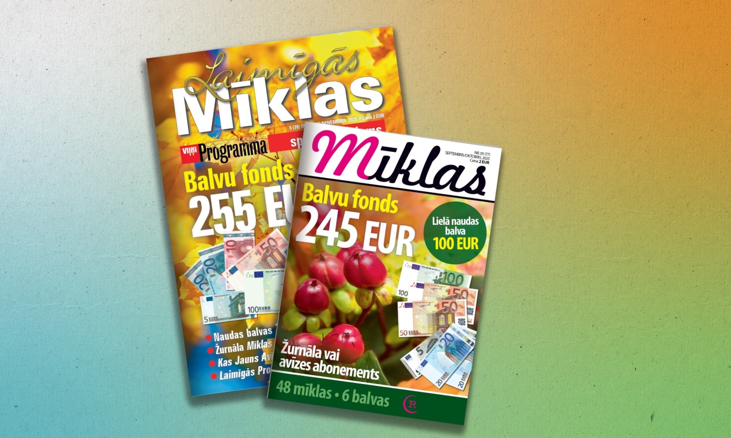 Komplekta MĪKLAS un LAIMĪGĀS MĪKLAS abonements (12 mēn.) | Davanu Serviss