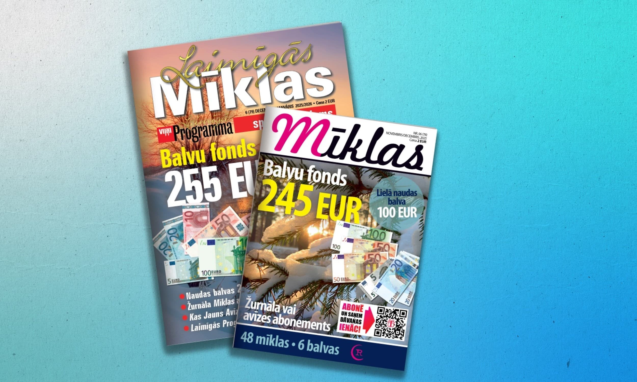 Komplekta MĪKLAS un LAIMĪGĀS MĪKLAS abonements (12 mēn.) | Davanu Serviss