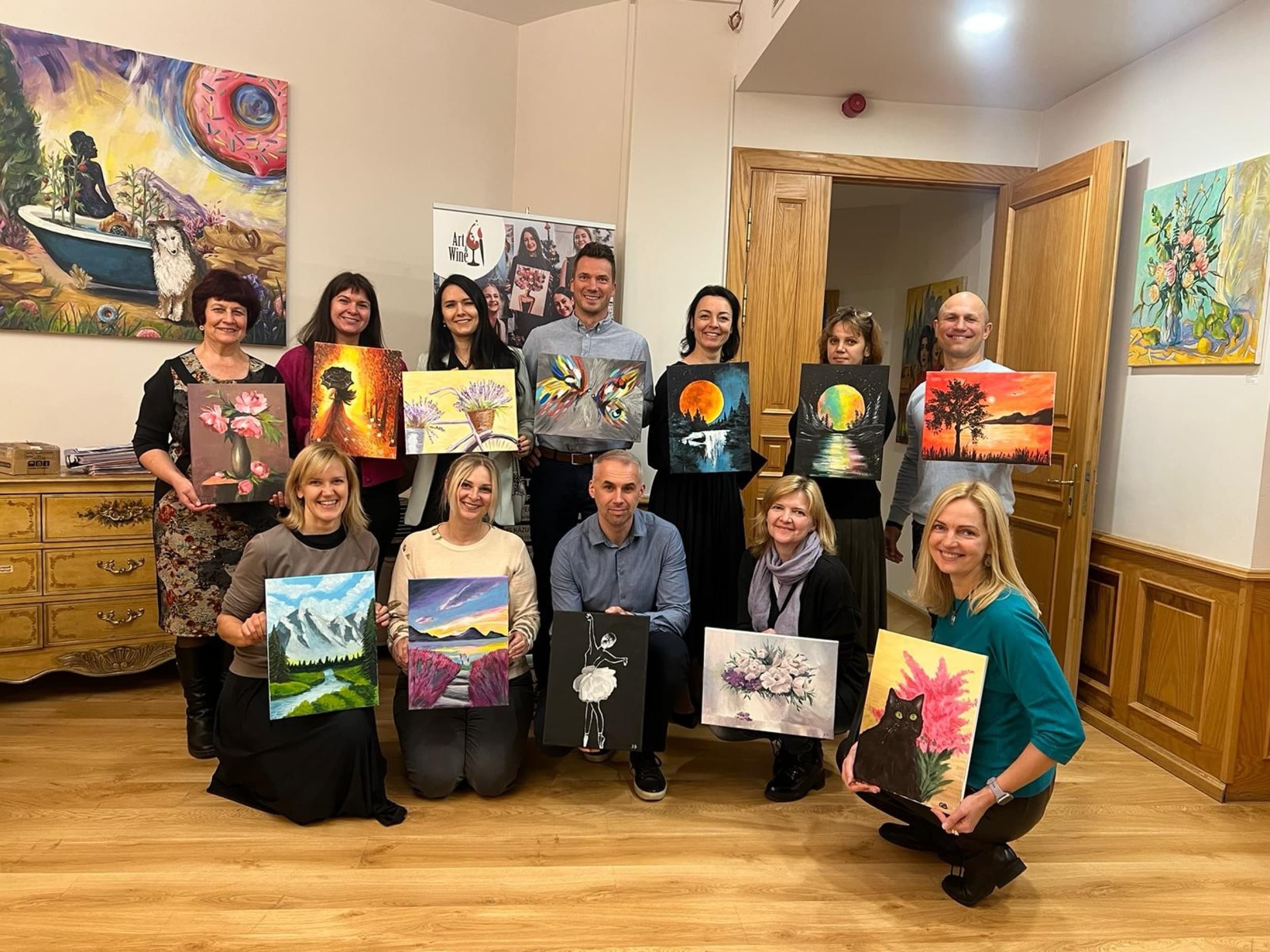 Art&Wine мастер-класс по живописи для двоих в Риге