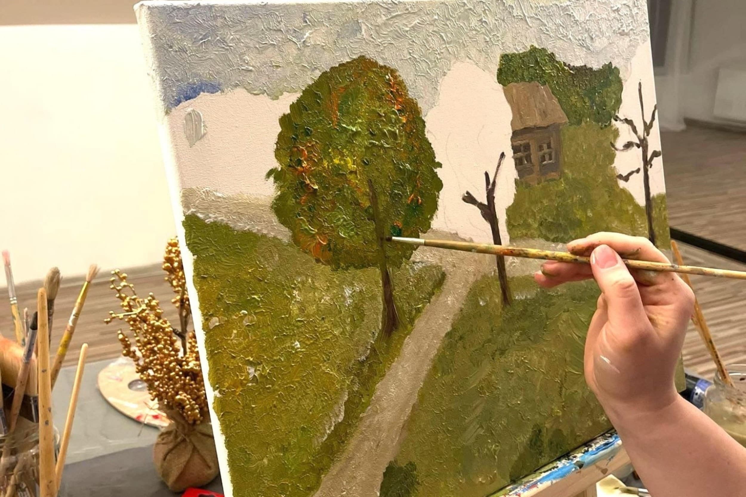 Wine and art – mākslas meistarklase FELLINE studijā