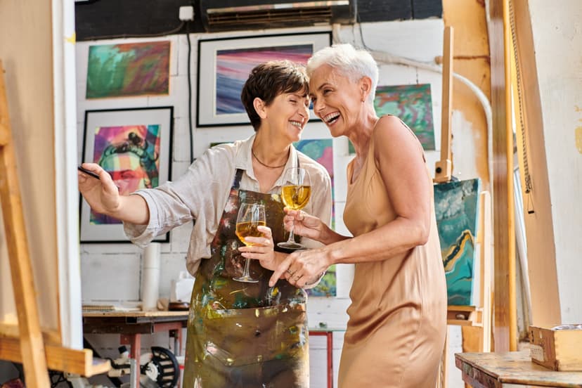 Interjera gleznošana diviem – Art&Wine meistarklase Rīgā