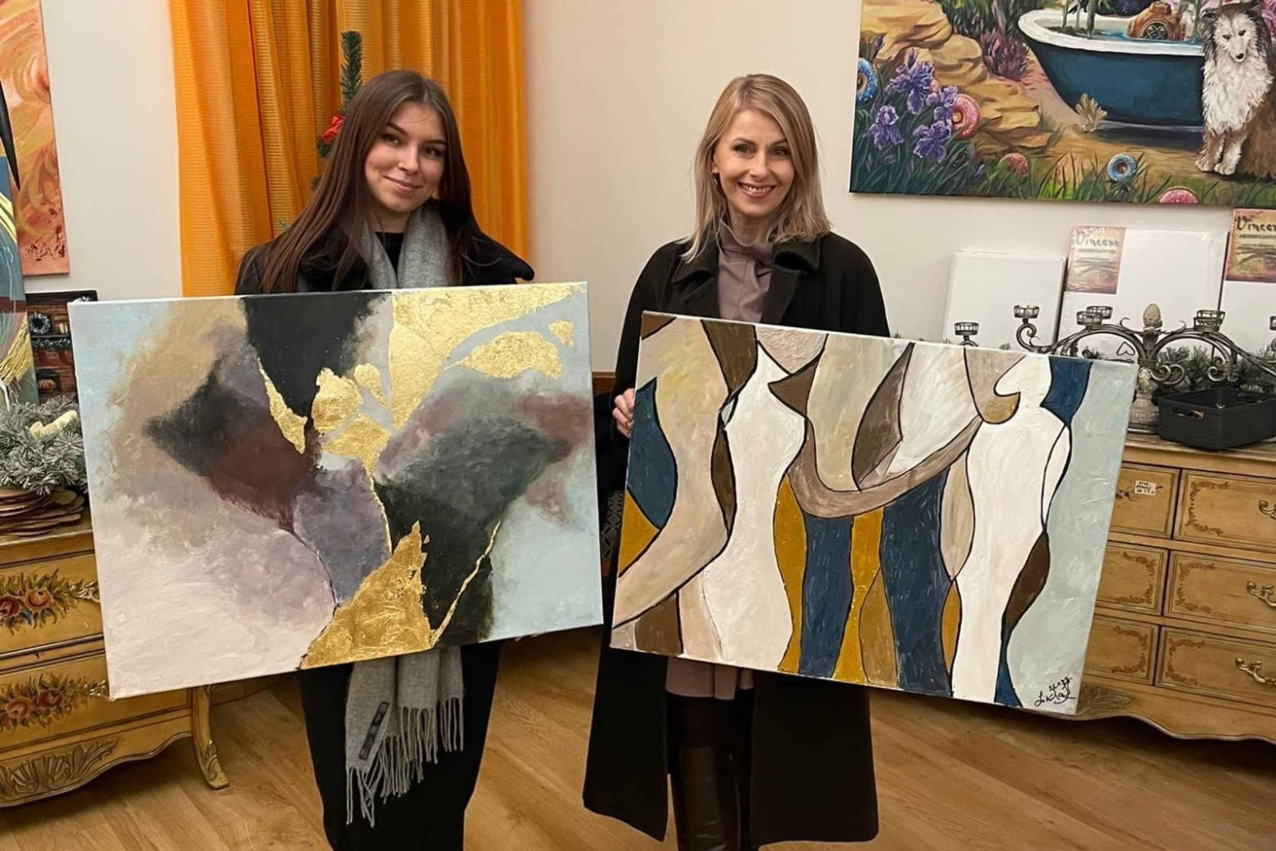 Интерьерная живопись для двоих – мастер-класс Art&Wine в Риге | Davanu Serviss