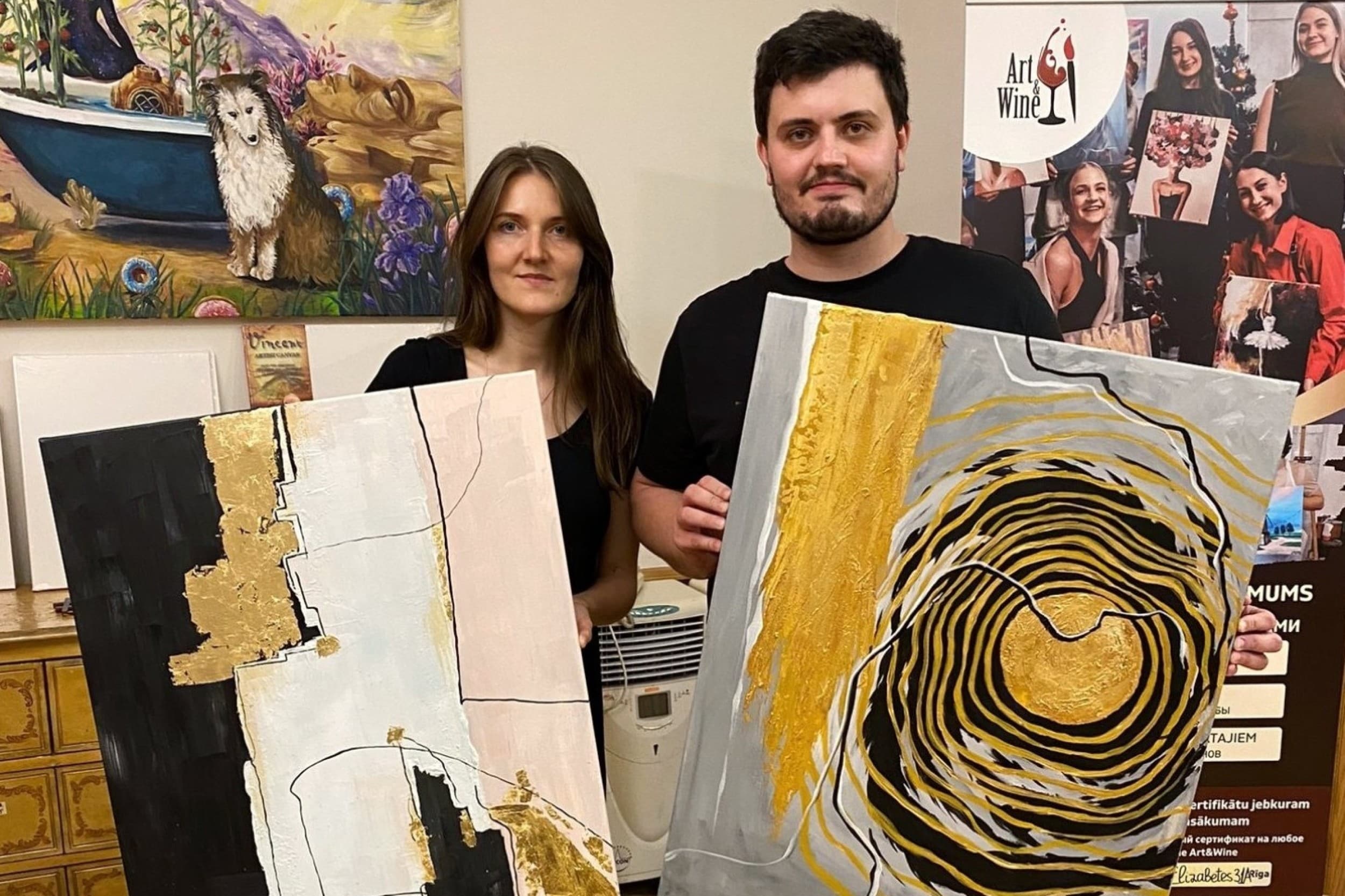Интерьерная живопись для двоих – мастер-класс Art&Wine в Риге | Davanu Serviss