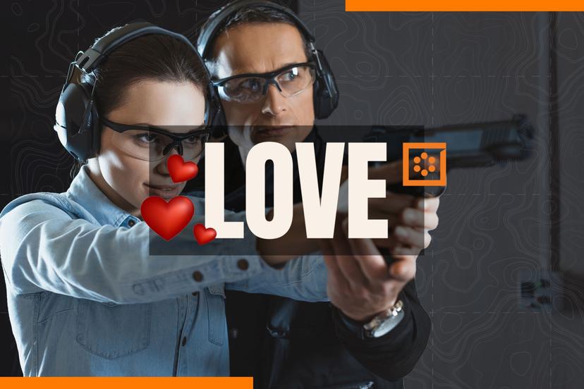 Šaušanas komplekts pārim LOVE – 3 ieroči, 15 šāvieni katram